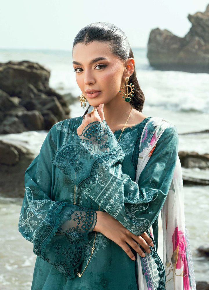 Gardenia by Nureh Unstitched Embroidered Lawn 3 Piece Suit NU26UGL NSG-198 - Summer Collection