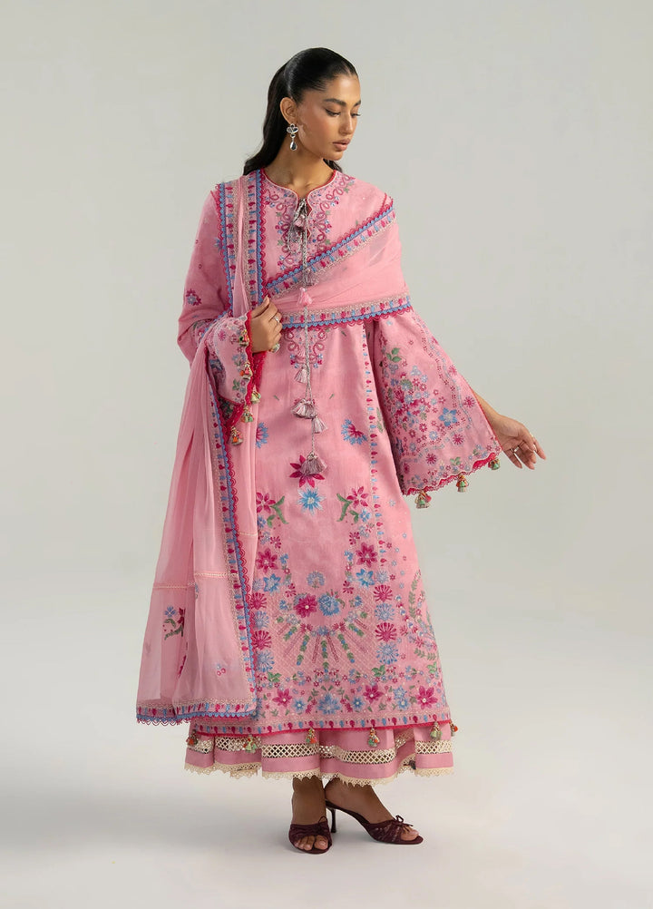 Zan by Hussain Rehar Unstitched Embroidered Lawn 3 Piece Suit HR26UZF Pembe D-106 - Festive Collection