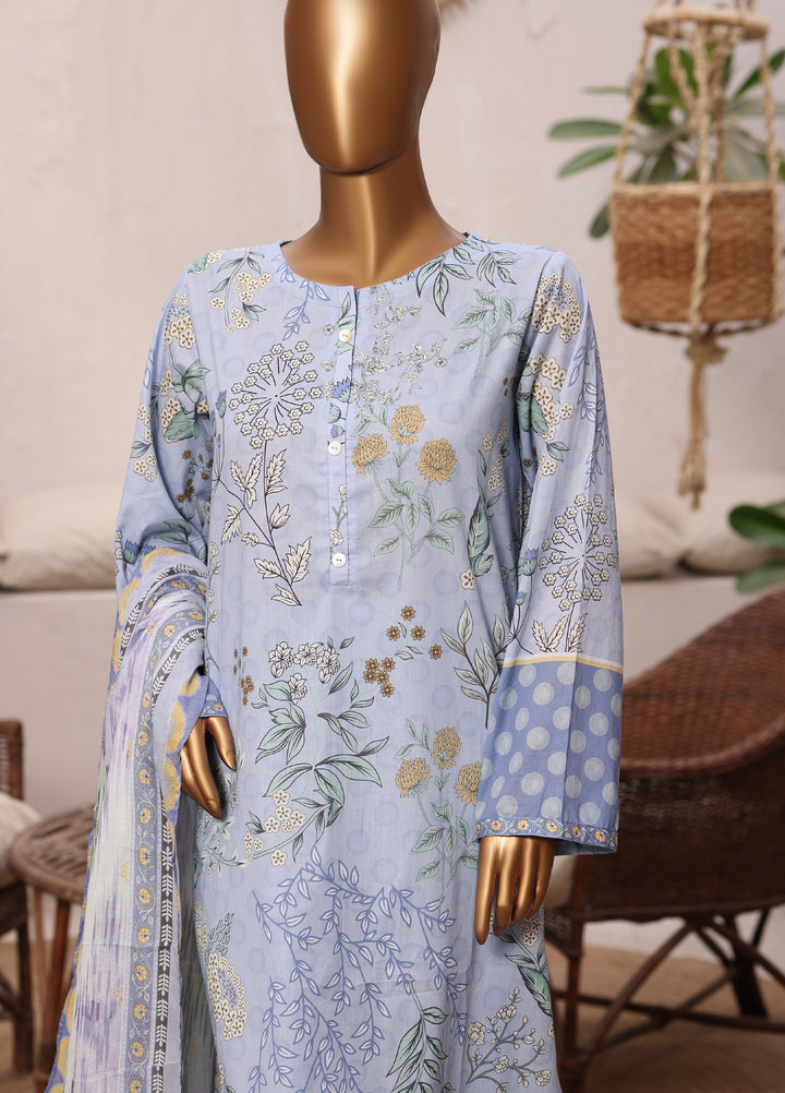 Art N Craft by HZ Textiles RTW Printed Lawn 3 Piece Suit Purple - Summer Collection