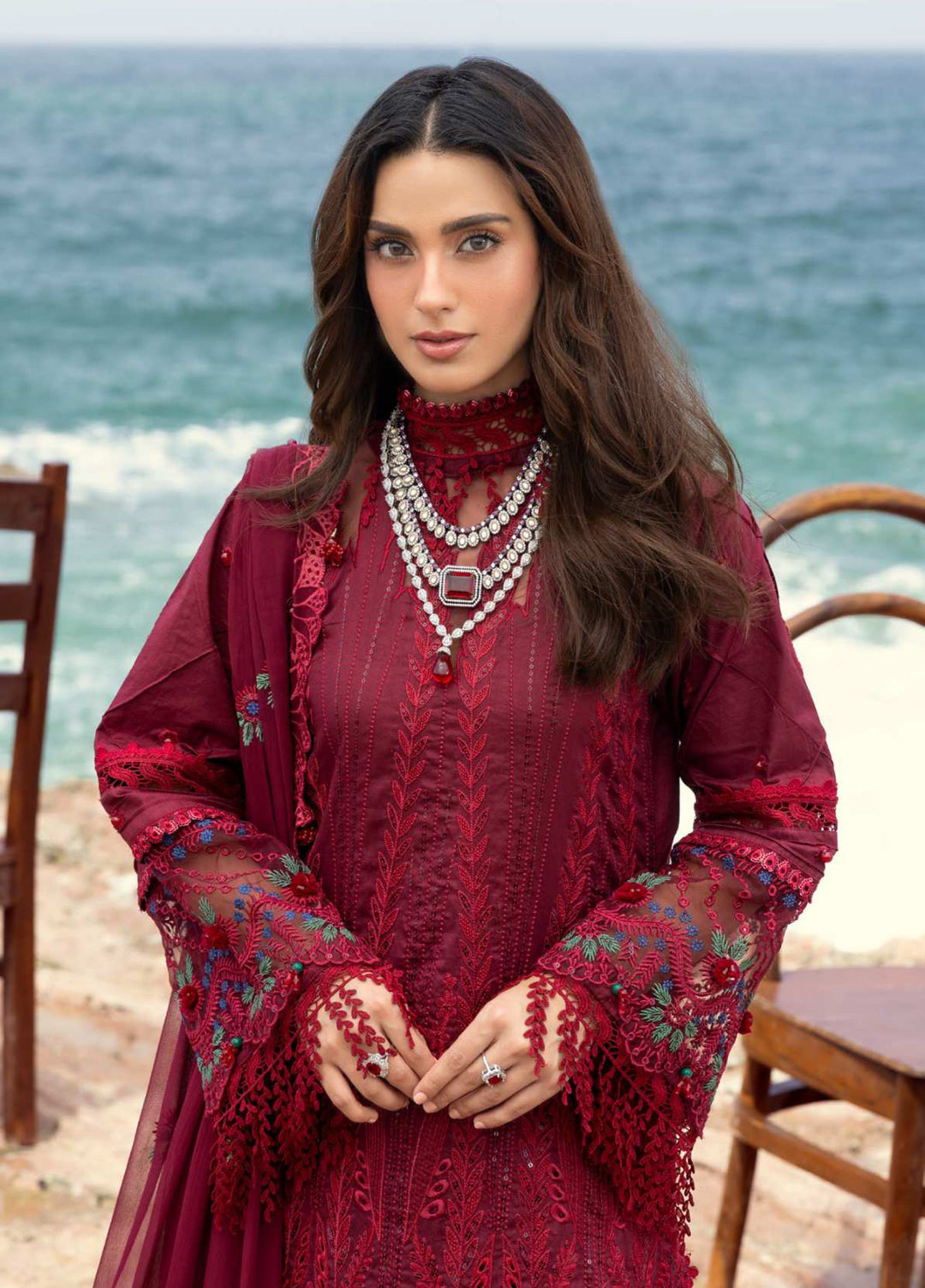 Mahiymaan by Al Zohaib Unstitched Embroidered Luxury Lawn 3 Piece Suit AZ26UM D-5 - Festive Collection