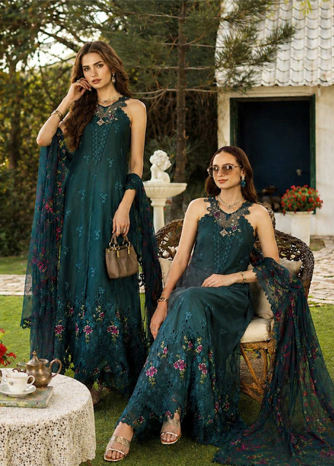 Noor Luxe by Saadia Asad Unstitched Embroidered Lawn 3 Piece Suit SA26ULNE D6 - Eid Collection