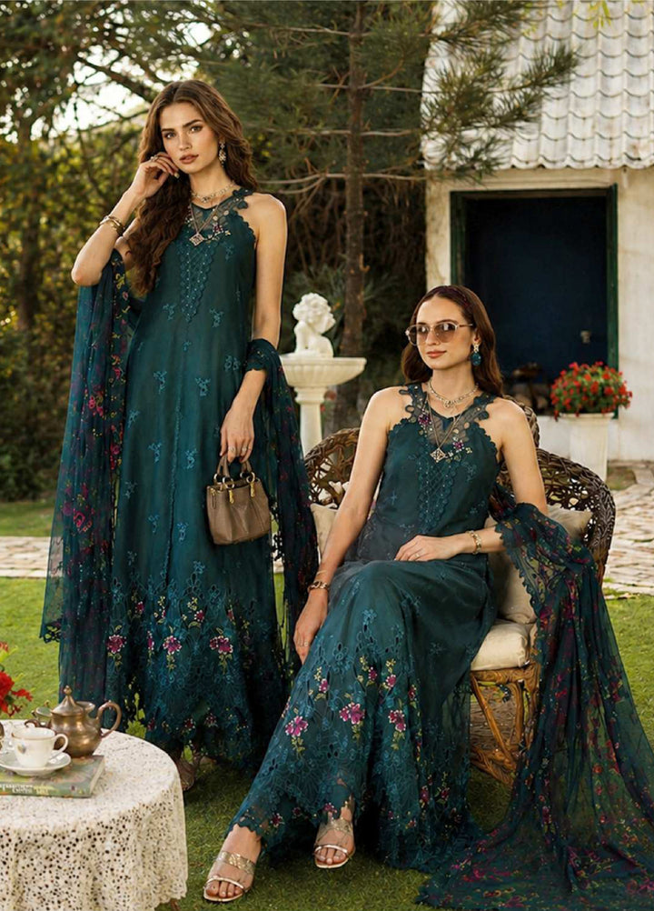 Noor Luxe by Saadia Asad Unstitched Embroidered Lawn 3 Piece Suit SA26ULNE D6 - Eid Collection