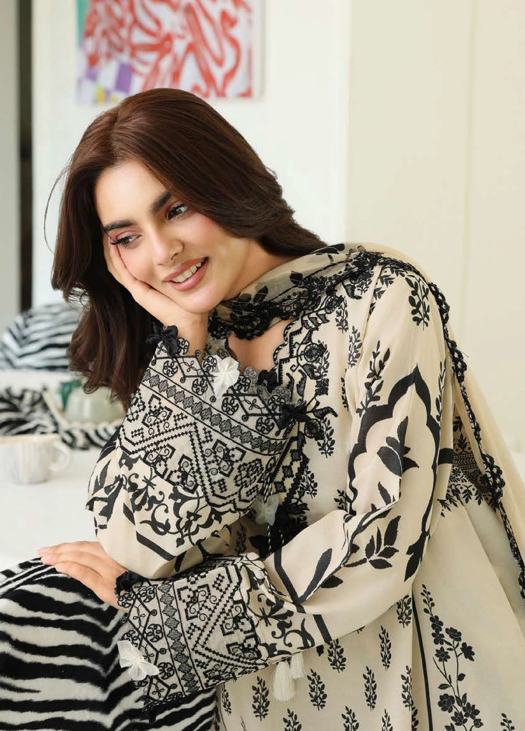Petals in Print by Roheenaz Unstitched Printed Lawn 3 Piece Suit RN26UPP Willow Fleur RUNSS260903 - Summer Collection