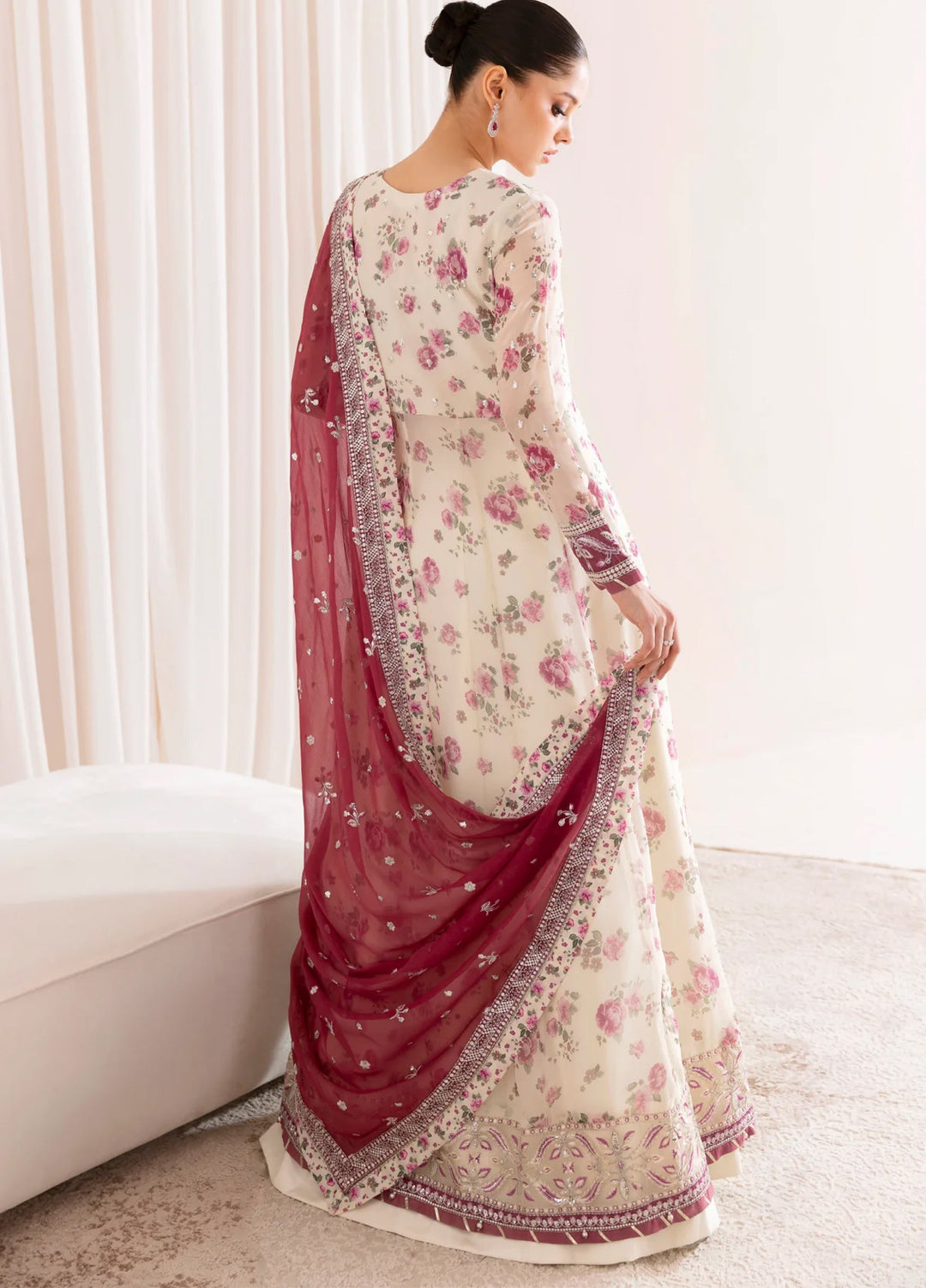 Xenia Formal Luxury Unstitched Embroidered Chiffon Suits 3 Piece XE25FL XF-1069 Dameera - Formals Collection