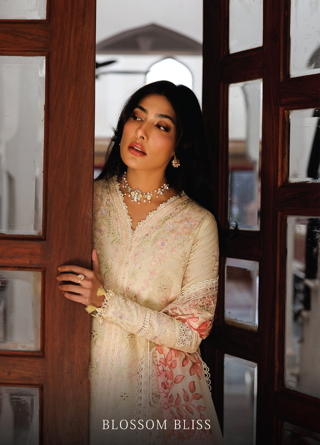 Mirabelle by Emaan Adeel Unstitched Embroidered Luxury Lawn 3 Piece Suit EA26UML D2 Blossom Bliss - Festive Collection