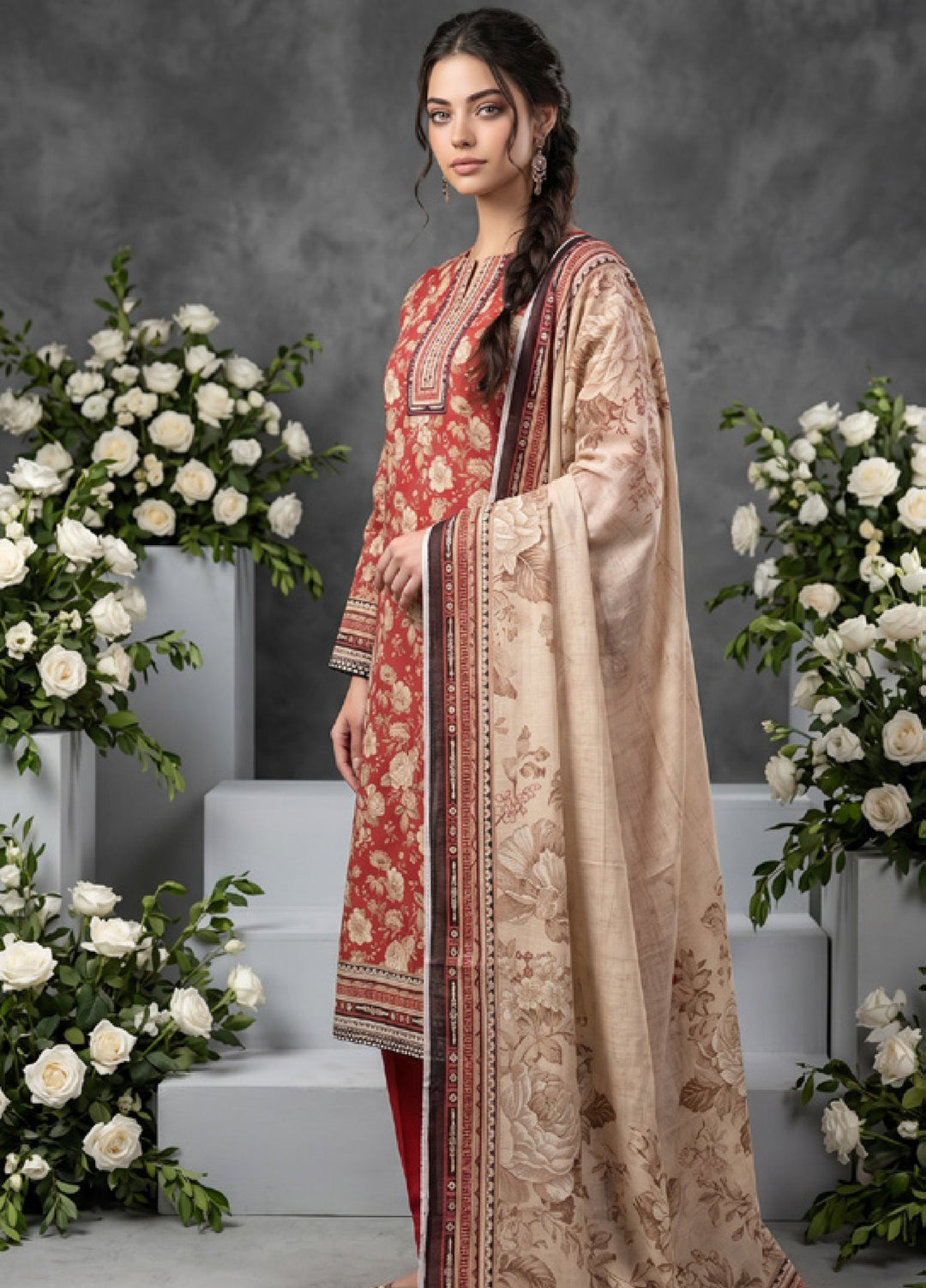 Salina Dobby by Regalia Textiles Unstitched Printed Lawn 3 Piece Suit RG26UPS D-03 - Casual Collection