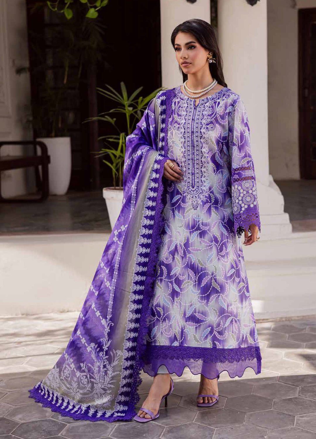Rania by Nureh Unstitched Printed Lawn 3 Piece Suit NU26ULR NR-05 - Casual Collection