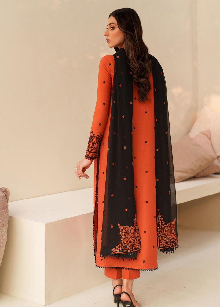 Tabeer by Zarif Unstitched Silk Embroidered 3 Piece Suit ZR26UT ZE-TS-05 SANGRIA - Winter Collection