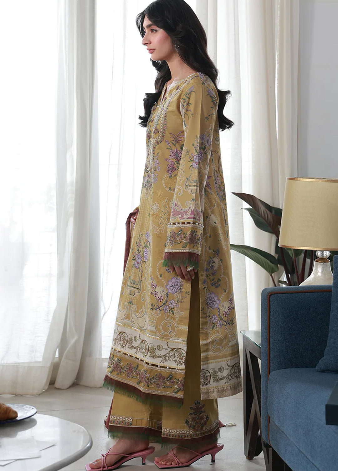 Delia by Gulaal Unstitched Embroidered Lawn 3 Piece Suit GL26UD D-7 Esme - Summer Collection