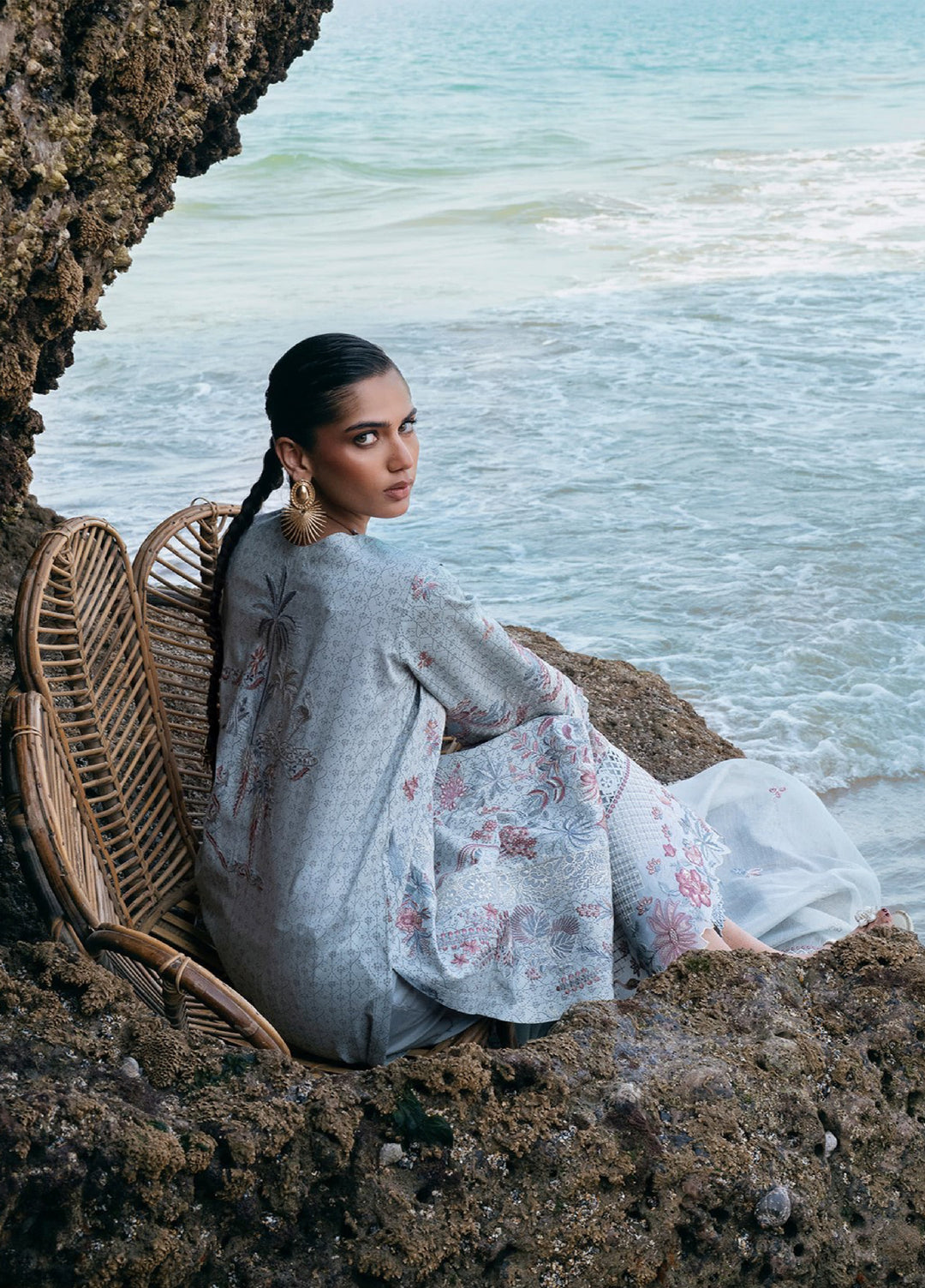 Florent Unstitched Embroidered Luxury Lawn 3 Piece Suit FL26UL FL-4A - Festive Collection