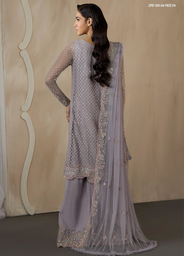 Dharkash by Zarif Unstitched Embroidered Net 3 Piece Suit ZR26UDN ZRF-DK-04 REEYA - Festive Collection