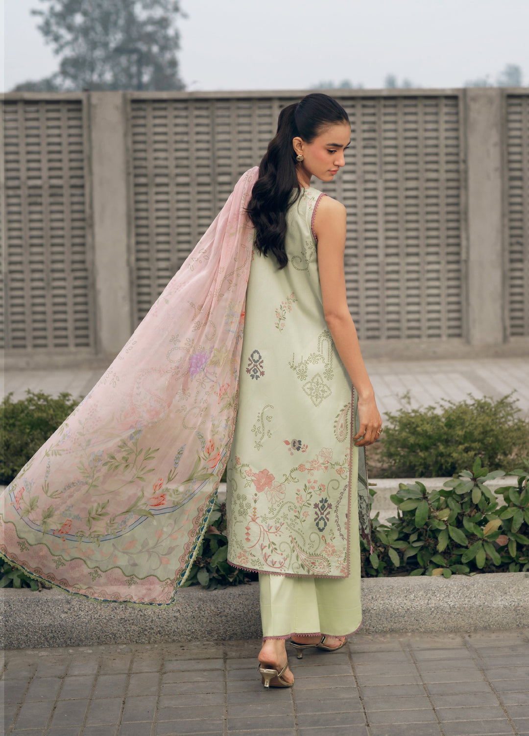 Zync by Florent Unstitched Embroidered Lawn 3 Piece Suit FL26ZU FZ-8B - Summer Collection