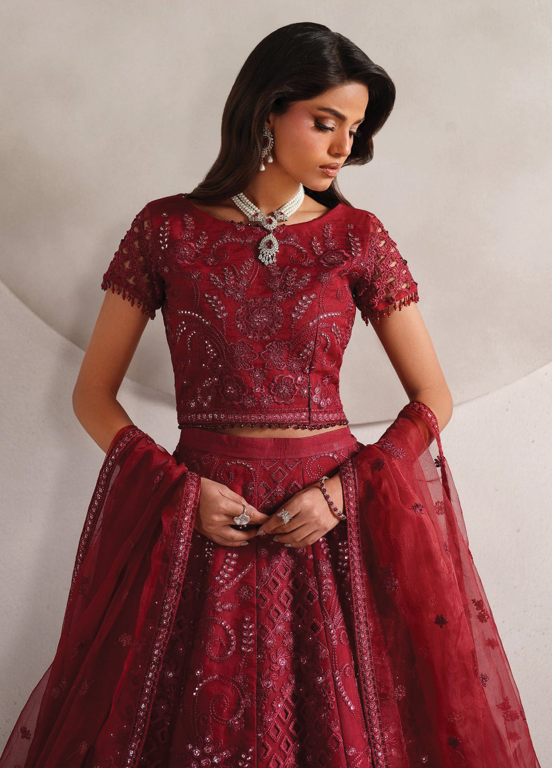 Muse Thread by Zarif Unstitched Organza Embroidered Suits 3 Piece ZRF25MT 01 SHEEN - Festive Collection