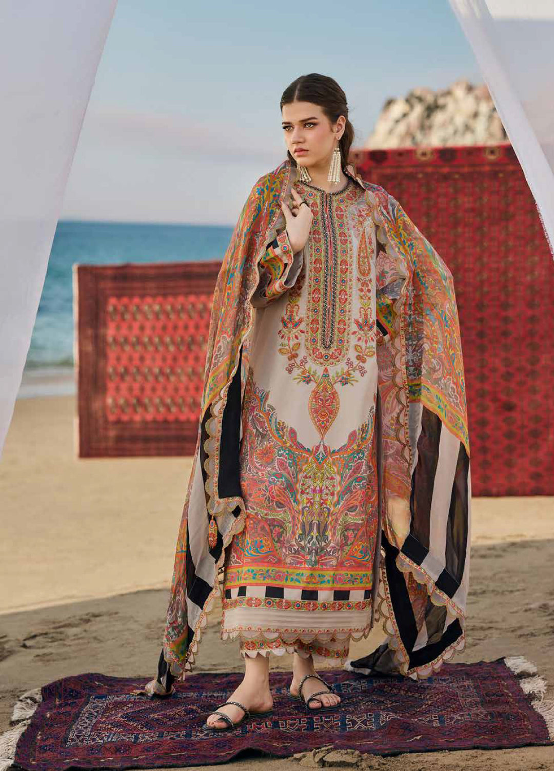 Swiss Miss by Charizma Unstitched Embroidered Swiss Voil 3 Piece Suit CHR26USM CSM6-02 - Summer Collection