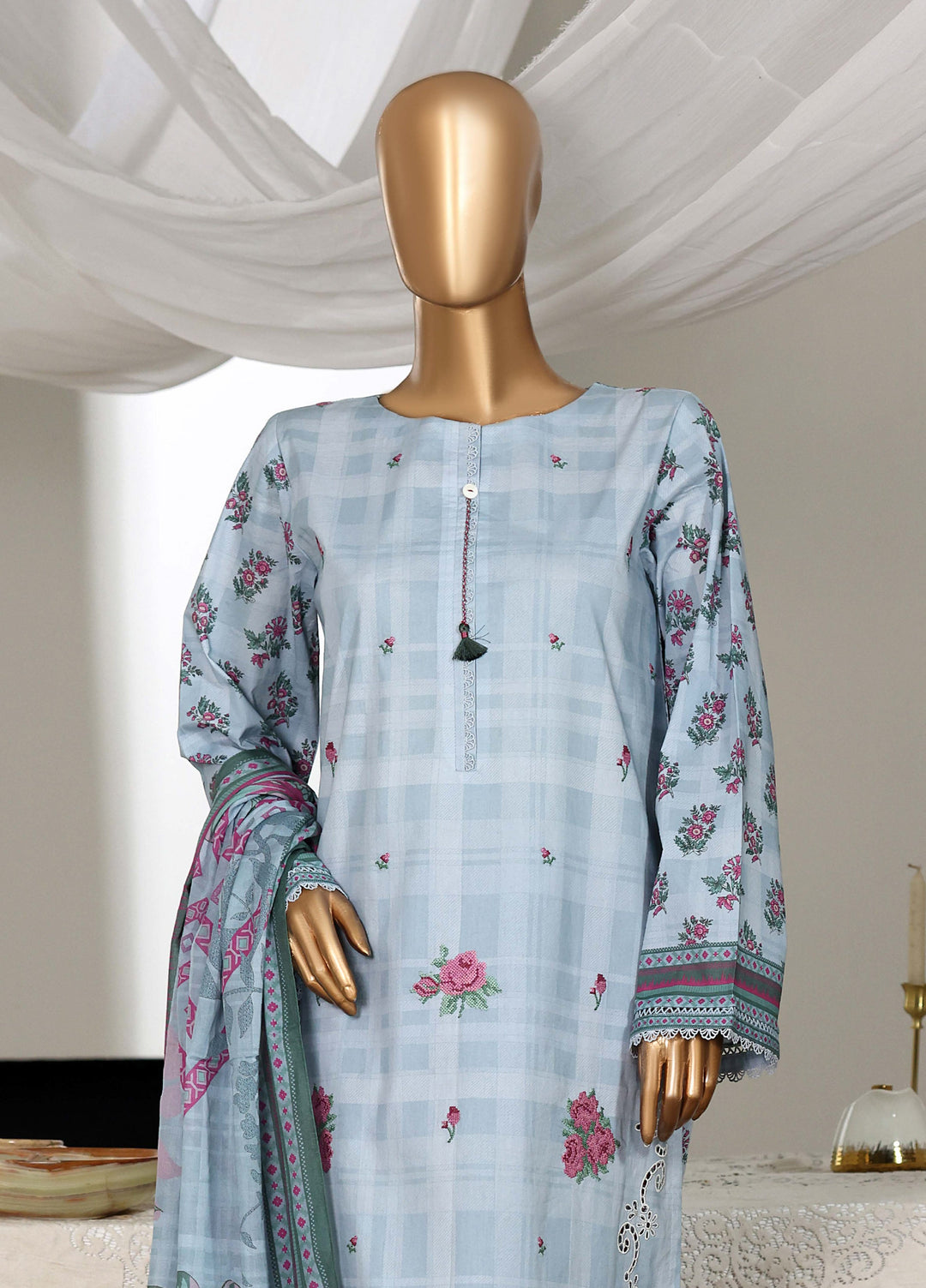Guldozi by HZ Textiles RTW Embroidered Lawn 3 Piece Suit CPE-3P-030 - Summer Collection