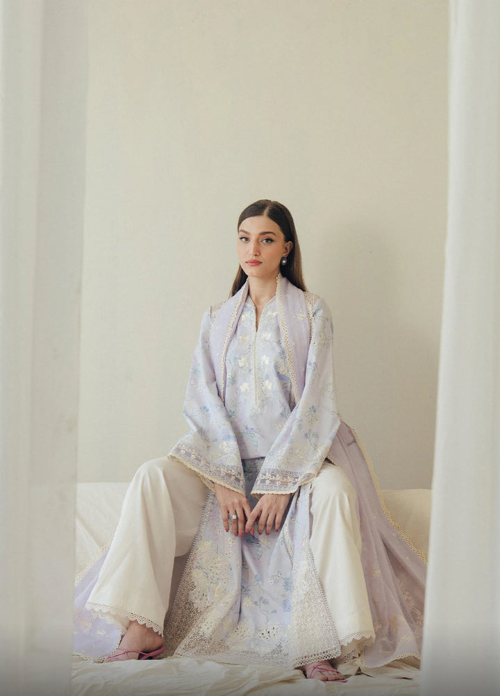 Daybreak by Afrozeh Unstitched Printkari Embroidered Lawn 3 Piece Suit AF26UDB D-4 DOVEMIST - Summer Collection