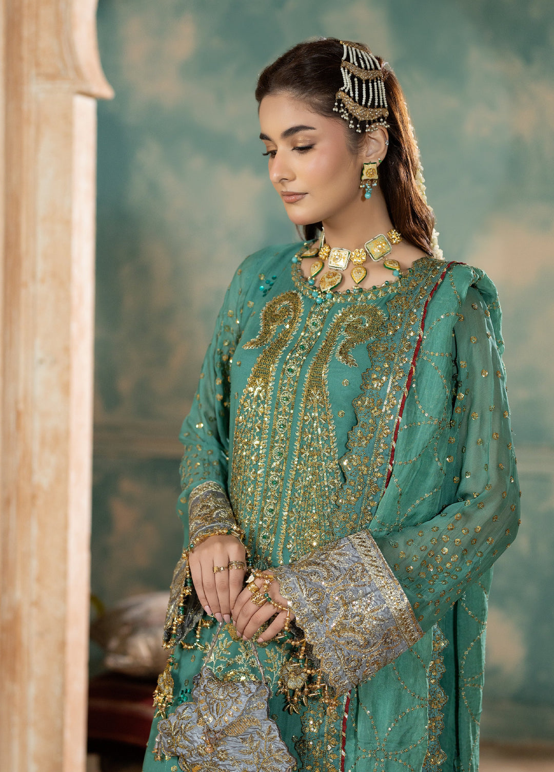 Sara Jahan Women RTW Embroidered Chiffon 3 Piece Suit SJ26RF SJ-1022 - Festive Collection