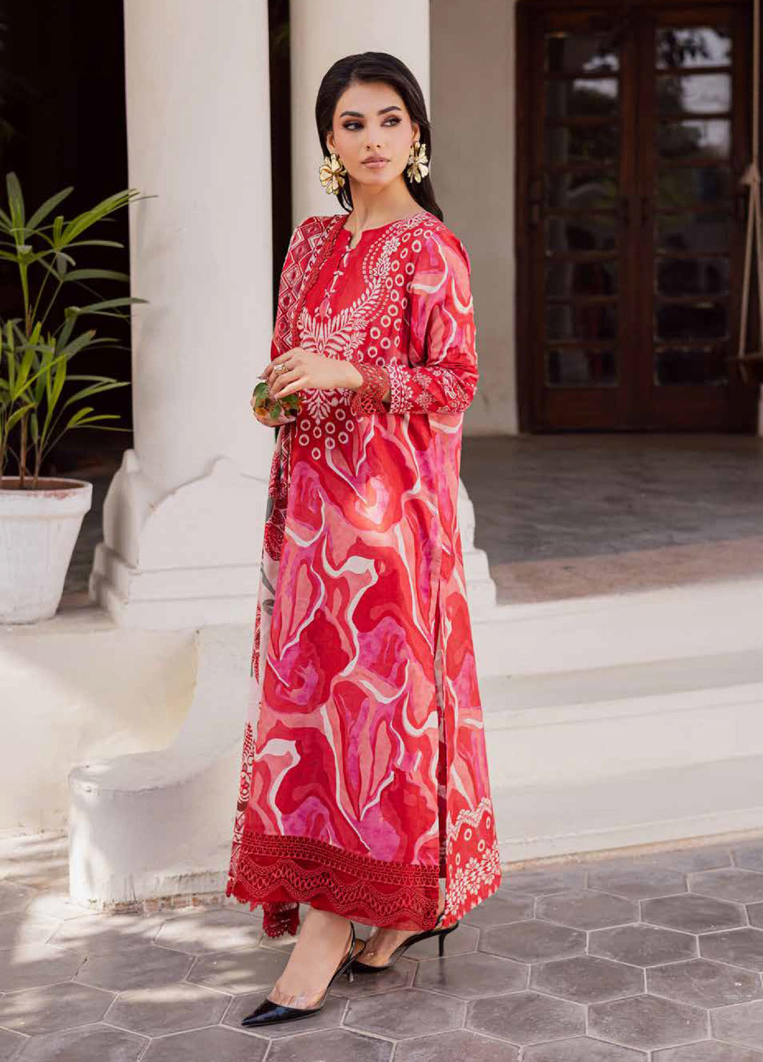 Rania by Nureh Unstitched Printed Lawn 3 Piece Suit NU26ULR NR-06 - Casual Collection