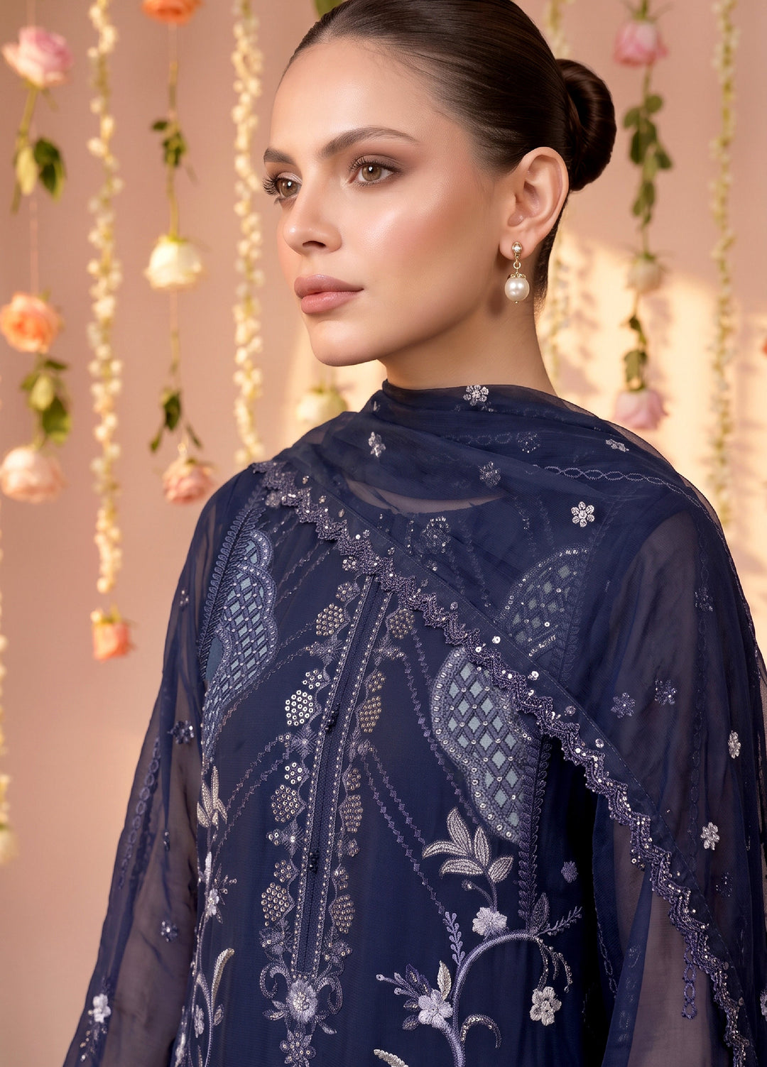 Anaya Noor by Zebtan Unstitched Embroidered Chiffon 3 Piece Suit ZB26UAC AN 09 - Festive Collection
