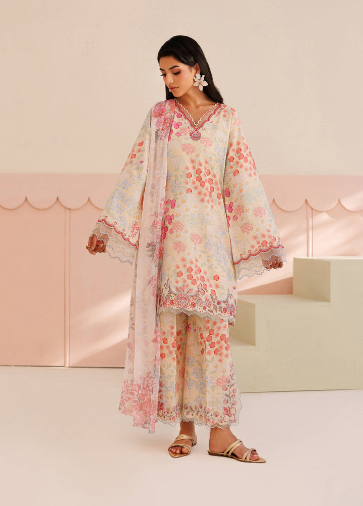 Azzal Unstitched Printed and Embroidered Lawn 3 Piece Suit AZL26UPL AZL-145 - Summer Collection