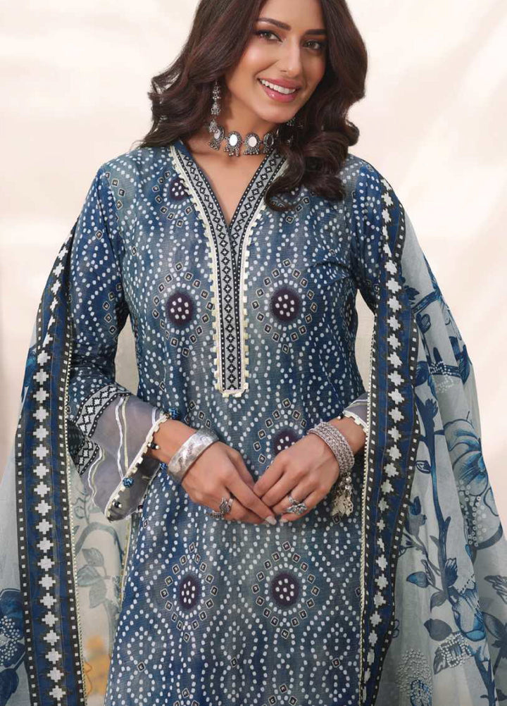 Heritage Series by AL Zohaib Unstitched Printed Chunri Lawn 3 Piece Suit AZ26UCH D-7 - Festive Collection