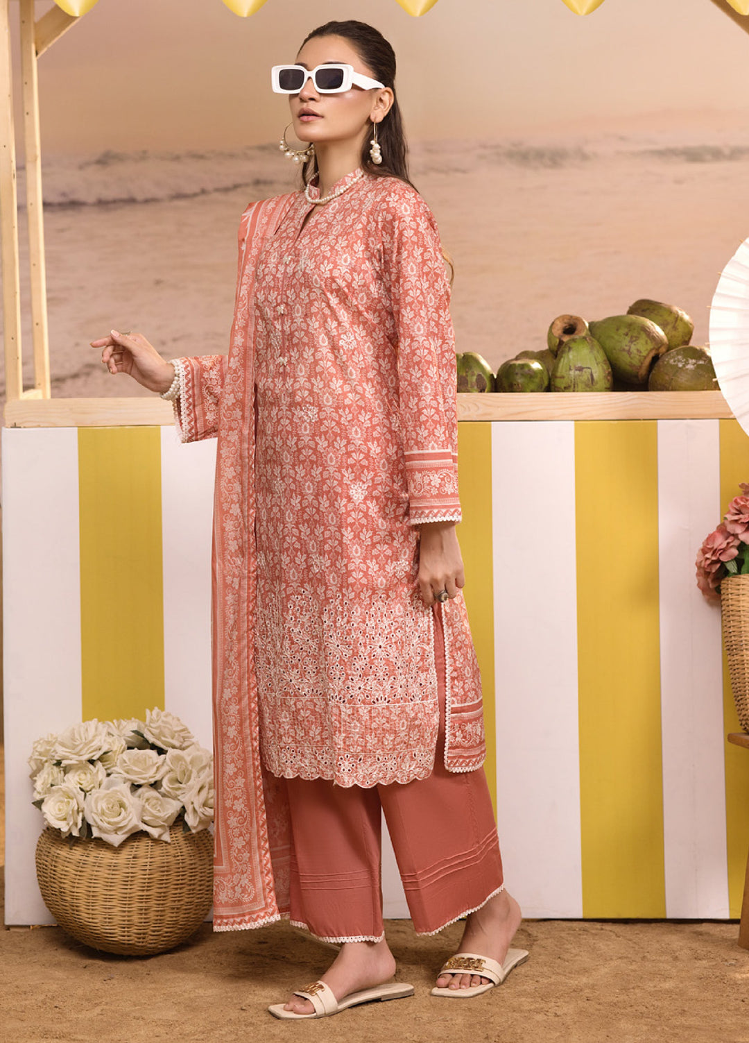 Regalia Textiles Unstitched Embroidered Lawn 3 Piece Suit RG26UEL D-7 - Casual Collection