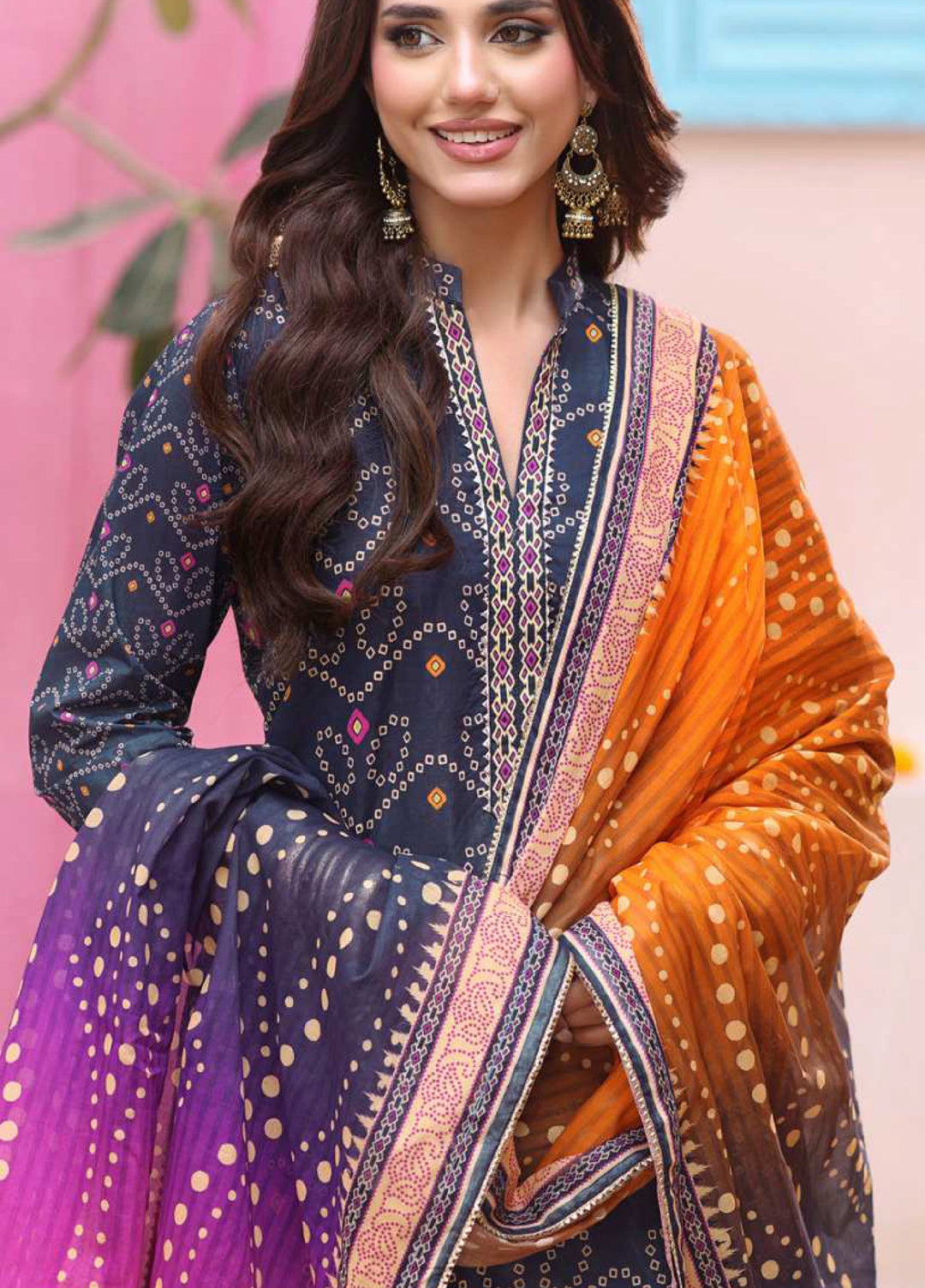 Heritage Series by AL Zohaib Unstitched Printed Chunri Lawn 3 Piece Suit AZ26UCH D-5 - Festive Collection