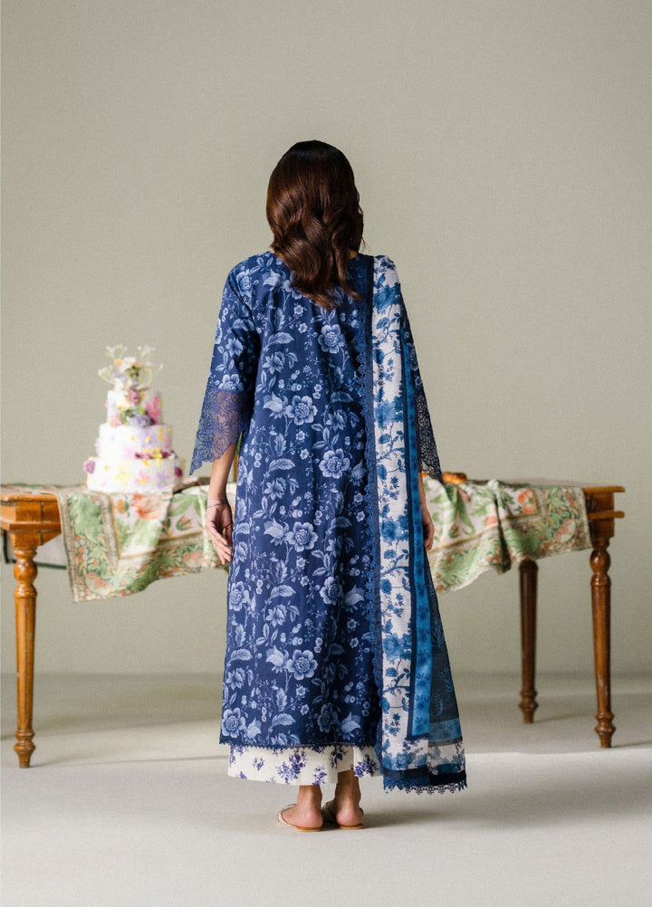 FNF Prints by Faiza Faisal Unstitched Embroidered Lawn 3 Piece Suit FF26UF D-2 Midnight Meadow - Summer Collection