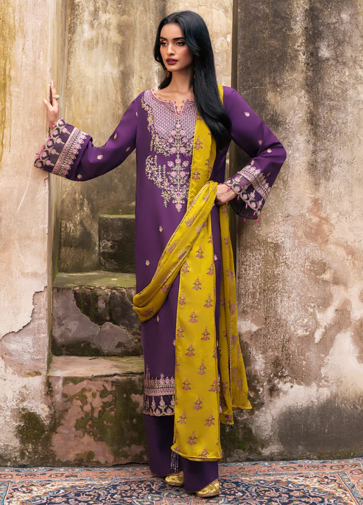 Zaria by Meeral Pret Embroidered Raw Silk 3 Piece Raven - Festive Collection