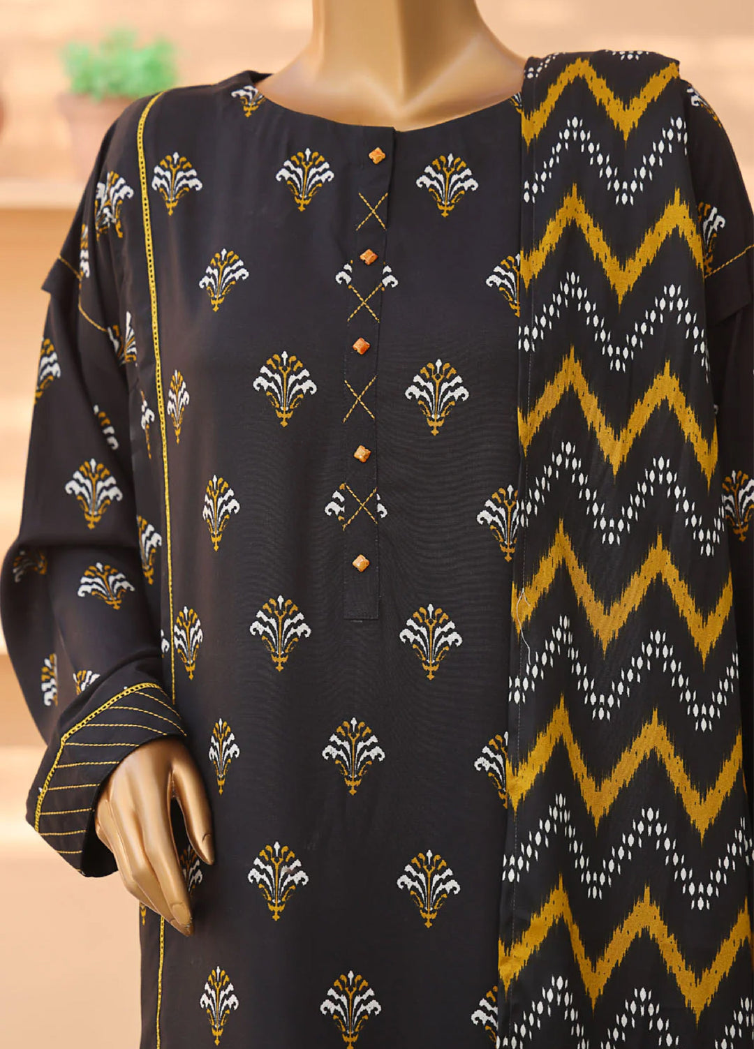 Wintry by Hz Textiles Printed Linen Suits Unstitched 3 Piece LCP-206 - Winter Collection