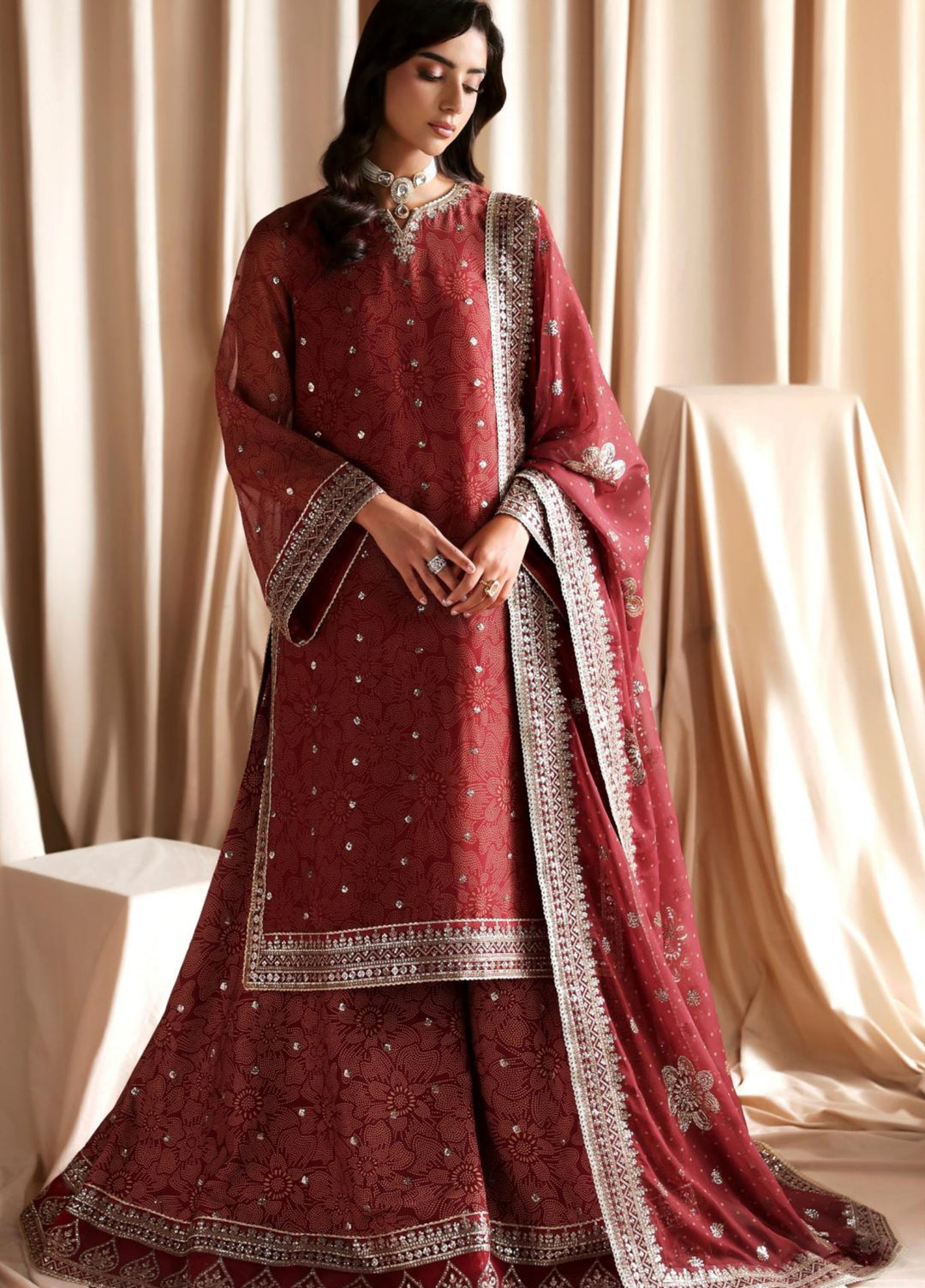 Sirayya by Zarif Unstitched Embroidered Chiffon 3 Piece Suit ZR26US MAHEEN 04 - Festive Collection