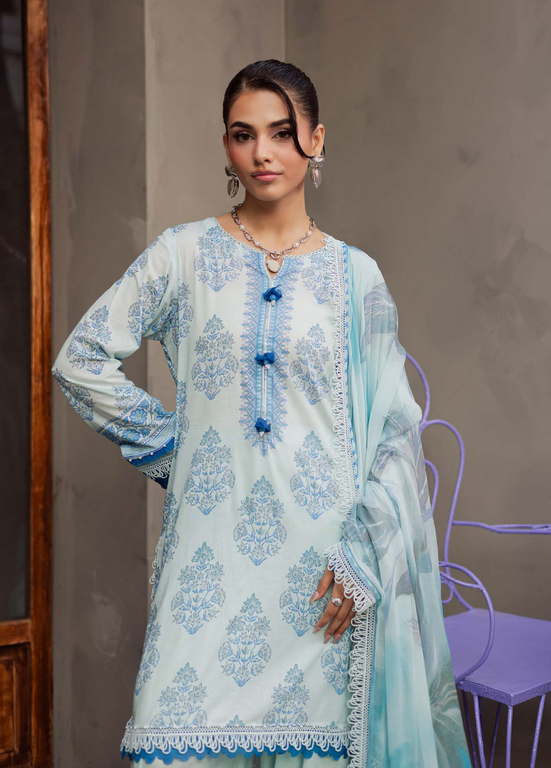 Signature Prints by Nureh Unstitched Printed Lawn 3 Piece Suit NU26USL SP-158 - Summer Collection