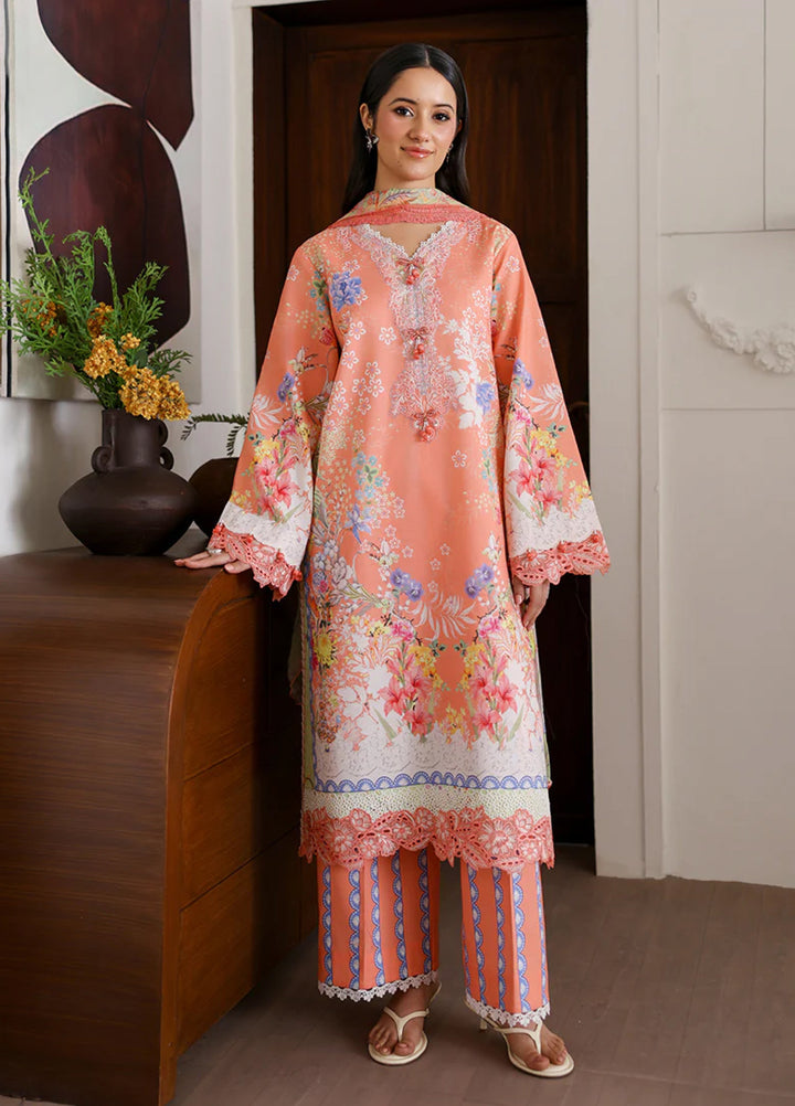 Sunlit Tales by Roheenaz Unstitched Embroidered Lawn 3 Piece Suit RN26ULS Blush tale RUNSS260710 - Lawn Collection