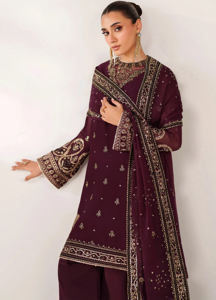 Xenia Formal Luxury Unstitched Embroidered Chiffon Suits 3 Piece XE25FL XF-982 Nuri - Formals Collection