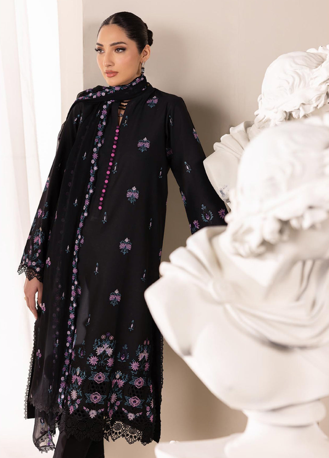 RajBari Exclusive Unstitched Embroidered Lawn 3 Piece Suit RB26UE D-1 - Summer Collection