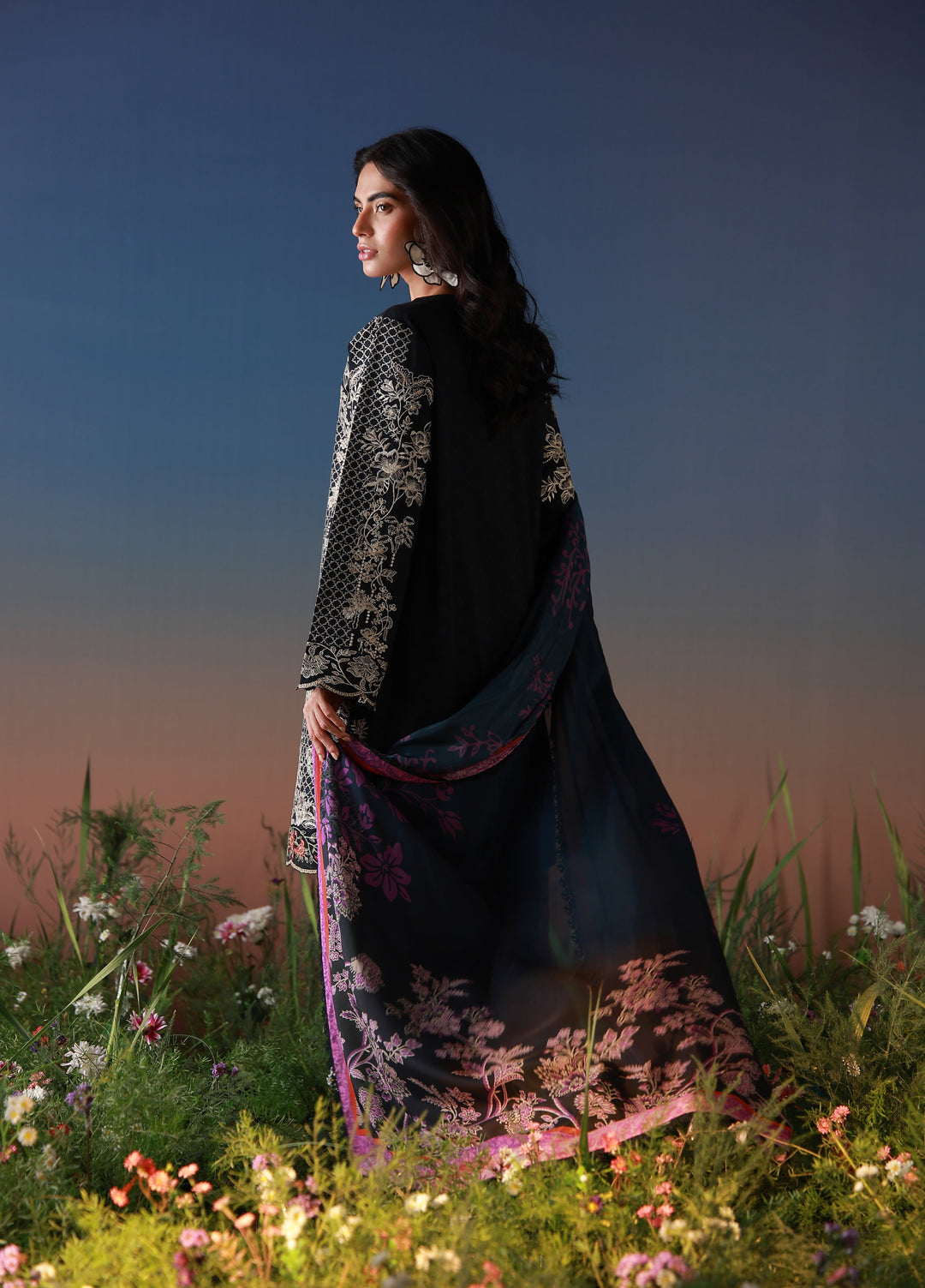 Mirha by Sahar Unstitched Embroidered Lawn 3 Piece Suit SS1-26-36 Noir Ecru - Summer Collection