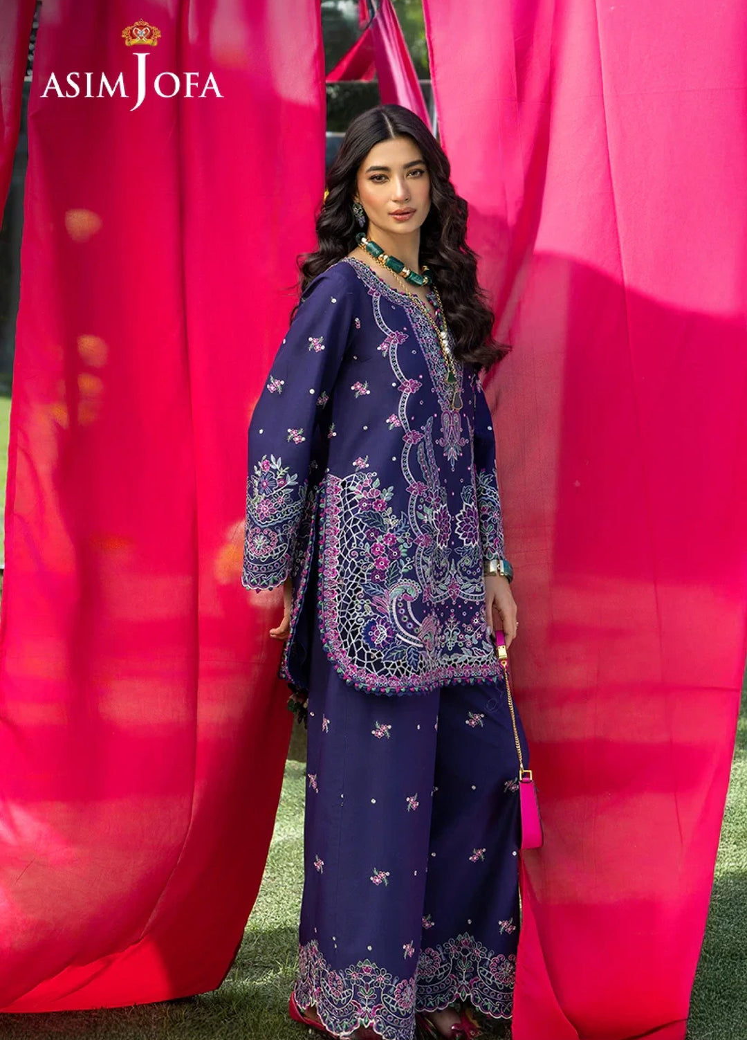 Asim Jofa Unstitched Embroidered Luxury Lawn 3 Piece Suit AJ26ULL AJULW-03 - Festive Collection