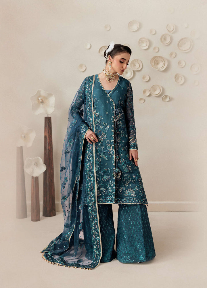 Aik Shaam by AIK Atelier Unstitched Organza Embroidered 3 Piece Suit AIK26US D-04 - Wedding Collection