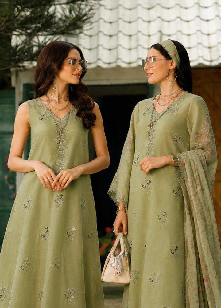 Noor Luxe by Saadia Asad Unstitched Embroidered Lawn 3 Piece Suit SA26ULNE D12 - Eid Collection