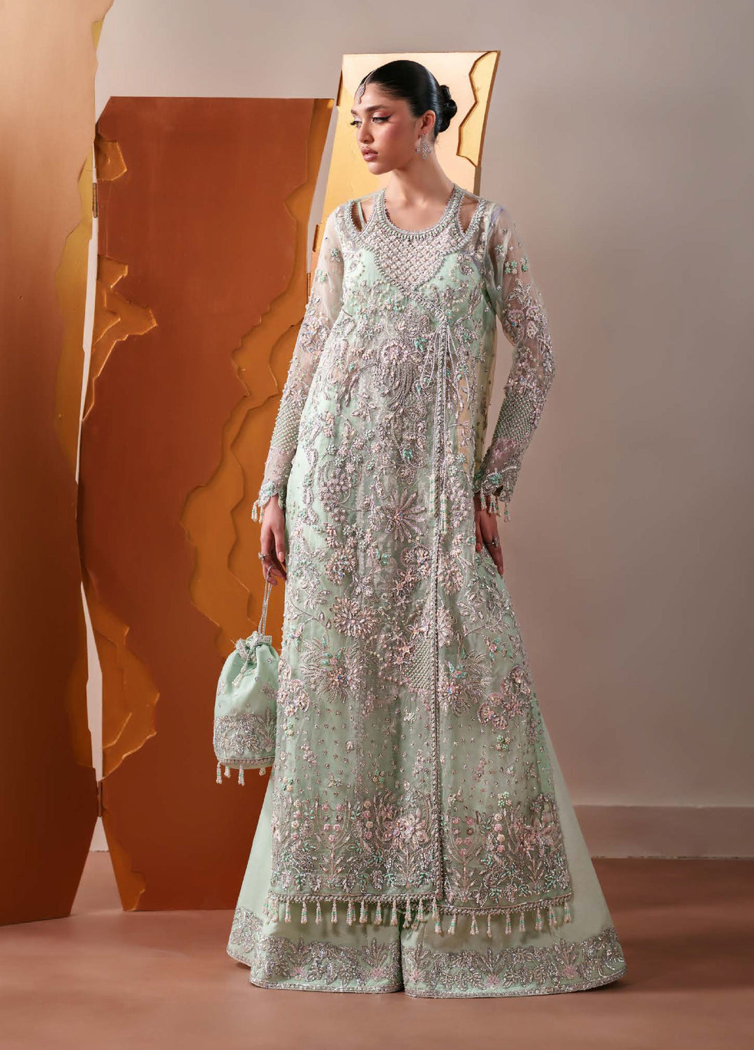 Starlet Jewels by Emaan Adeel Unstitched Embroidered Organza 3 Piece Suit EA26USF Moonstone Gleam - Festive Collection