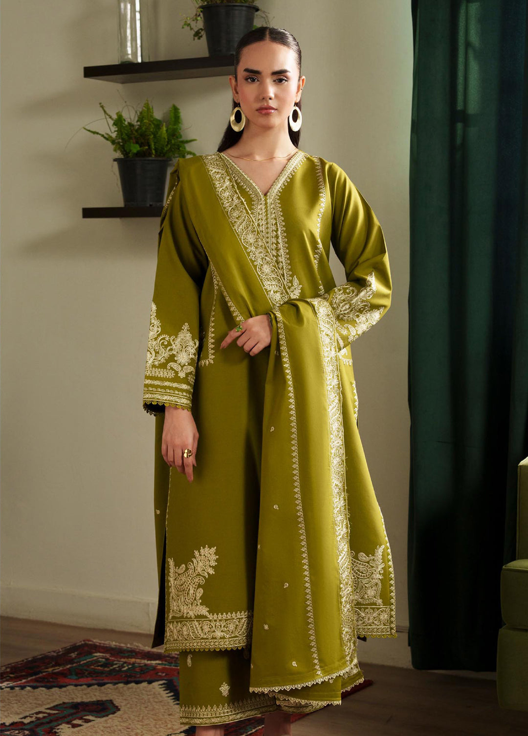 RajBari Women RTW Embroidered Lawn 3 Piece Suit RB26PLE Zimal (10) - Eid Collection