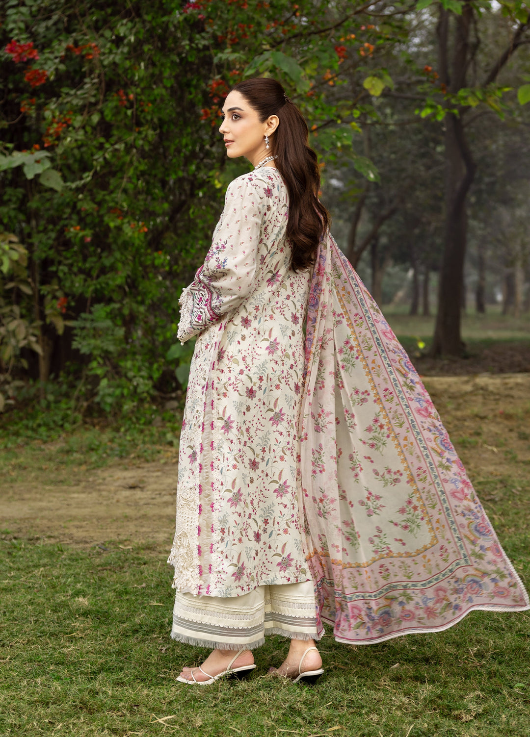Elaf Premium Chikankari Unstitched Printed Lawn 3 Piece Suit EL26UPC ERC 5A MEHR - Summer Collection
