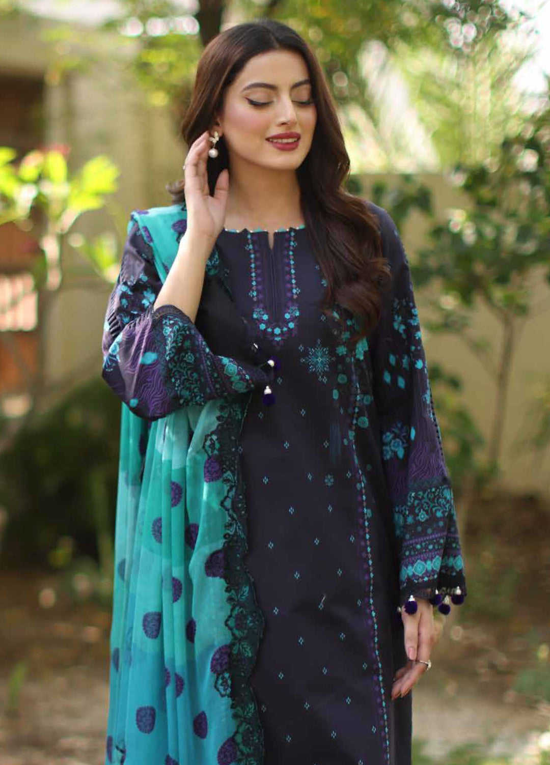 Combination by Charizma Unstitched Embroidered Luxury Lawn 3 Piece Suit CHR26UC CC6-01 - Summer Collection