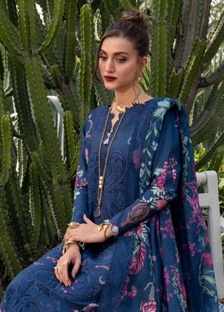Bloom by Saira Shakira Unstitched Embroidered Lawn 3 Piece Suit SSR26ULB ZELIE-04A - Eid Collection