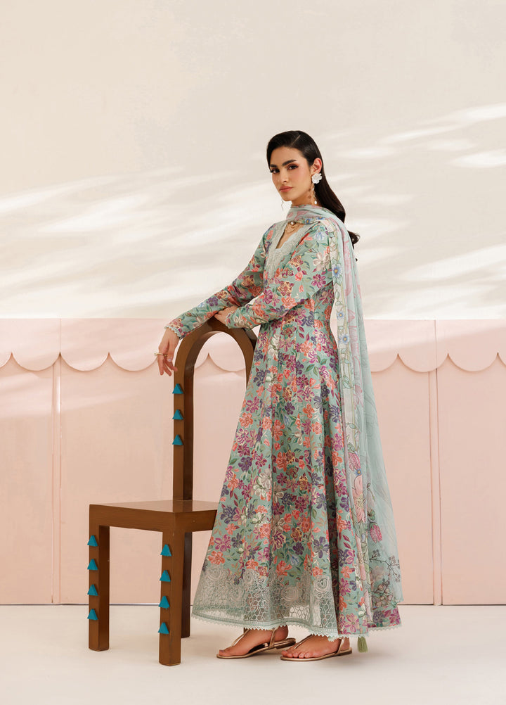 Azzal Unstitched Printed and Embroidered Lawn 3 Piece Suit AZL26UPL AZL-142 - Summer Collection