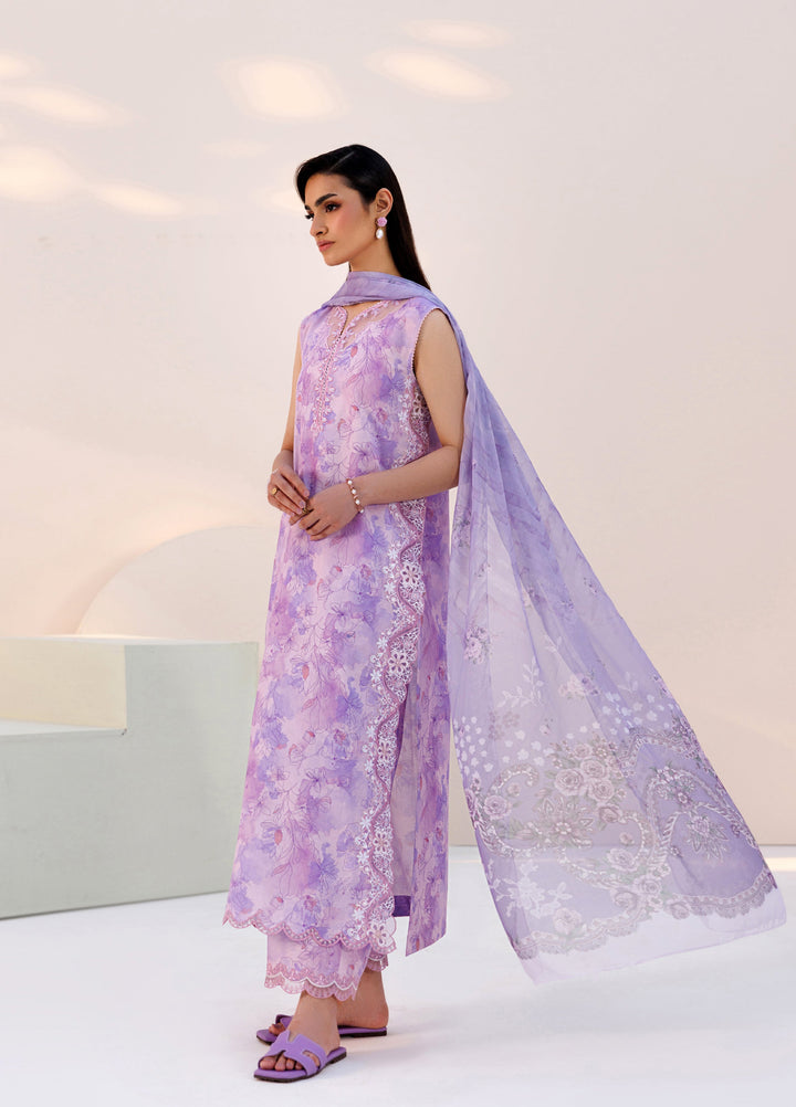 Azzal Unstitched Printed and Embroidered Lawn 3 Piece Suit AZL26UPL AZL-141 - Summer Collection