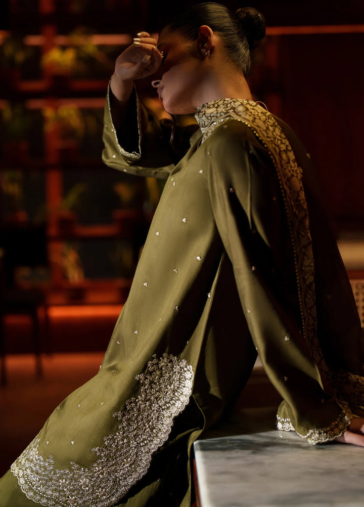 Eala by Casuallite RTW Embroidered Silk Viscose 3 Piece Suit CL26PSEA 06 VERDANT HEIRLOOM - Festive Collection