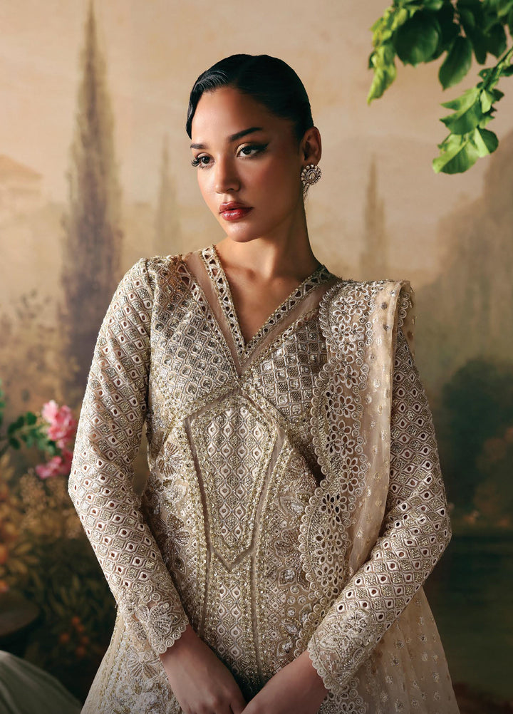 La Fuchsia by Afrozeh Unstitched Hand work Organza 3 Piece Suit AF26ULF Emperor FWU-0076 - Wedding Collection
