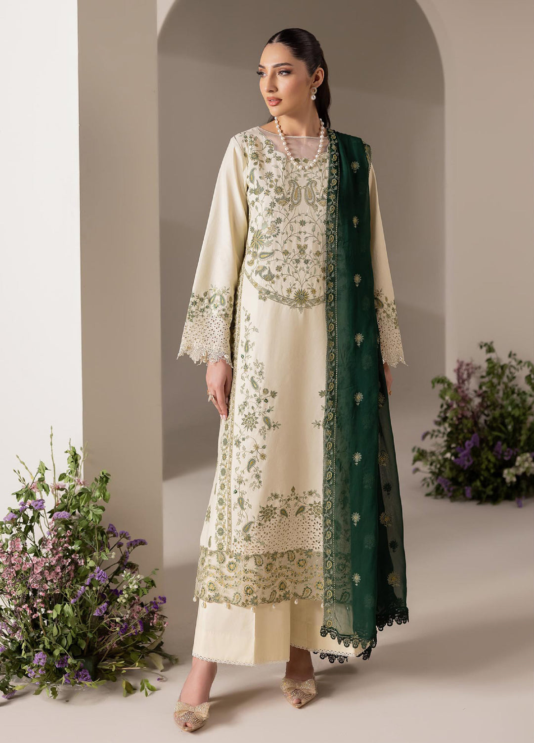 RajBari Exclusive Unstitched Embroidered Lawn 3 Piece Suit RB26UE D-5 - Summer Collection