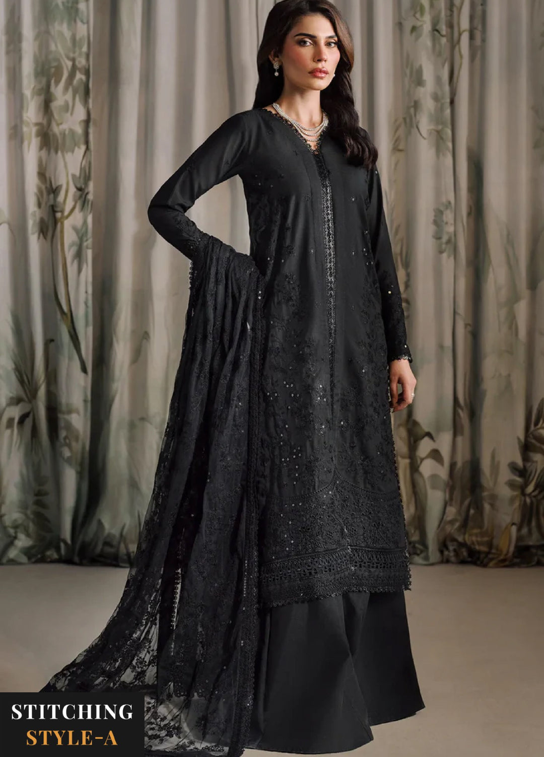 Zarif Women Unstitched Embroidered Raw Silk 3 Piece Suit ZR26UFC ZRF-RW-02 ZIVAH - Festive Collection